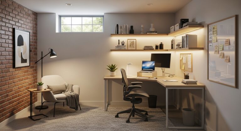 Small Home Office Basement Ideas for a Quiet and Productive Workspace